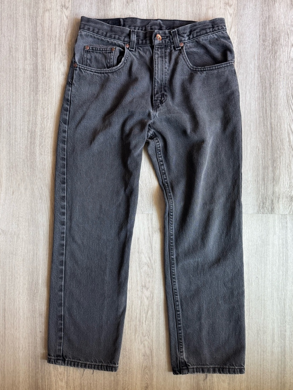 Vintage Y2K Arizona Jeans Charcoal Faded Black Distressed Straight Leg Jeans S30